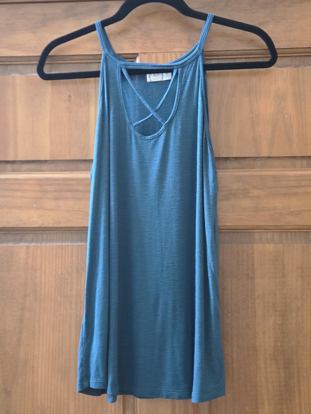 Maurices 24/7 Teal Criss Cross Tank Top Medium